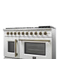 Forno FFSGS644448WHT Forno Galiano 48-Inch Freestanding French Door Gas Range, White & Antique Brass