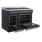 Forno FFSEL601148BLK Forno Paolo 48 Inch Freestanding Electric Range In Black With Antique Brass, 6.7 Cu.Ft, True Convection Oven, Energy Efficient