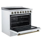 Forno FFSEL601136WHT Forno Paolo 36 Inch White Freestanding Electric Range, Stainless Steel, 5.44 Cu.Ft, True Convection Oven, Energy Efficient