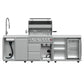 Forno FODKT2506WHT Forno Bulnes 30-Inch Bbq, 60,000 Btu, 3 Burners With Sear & Rotisserie Infrared Burners, Stainless Steel Outdoor Kitchen With 1.8 Cu.Ft. Beverage Center & White Sintered Stone Countertops