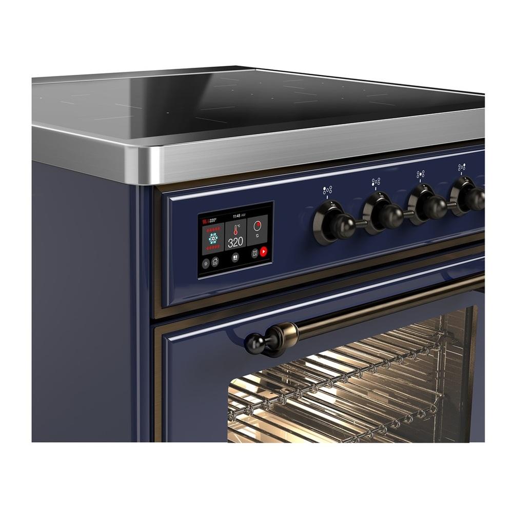 Ilve UMIB30NR3MBB Ilve Umib30Nr3Mbb Majestic Iii 30 Inch Induction Range With 4 Elements, 4 Cu. Ft. Oven Capacity (Triple Glass Door, Midnight Blue, Burnished)