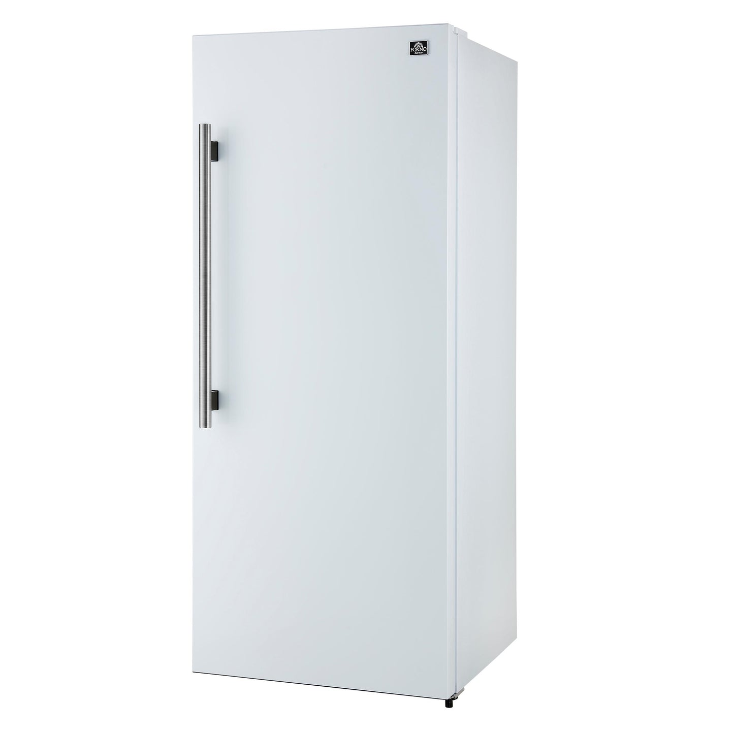Forno FFFFD172228WHTRS Forno Maderno 28-Inch Convertible Freezer/Refrigerator In White With Antique Brass Handle, 13.6 Cu.Ft. Right Swing