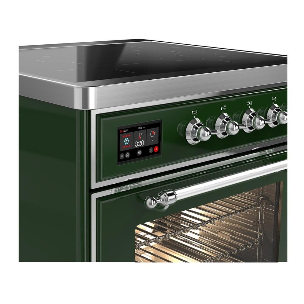 Ilve UMIB30NR3EGC Ilve Umib30Nr3Egc Majestic Iii 30 Inch Induction Range With 4 Elements, 4 Cu. Ft. Oven Capacity (Triple Glass Door, Emerald Green, Chrome)