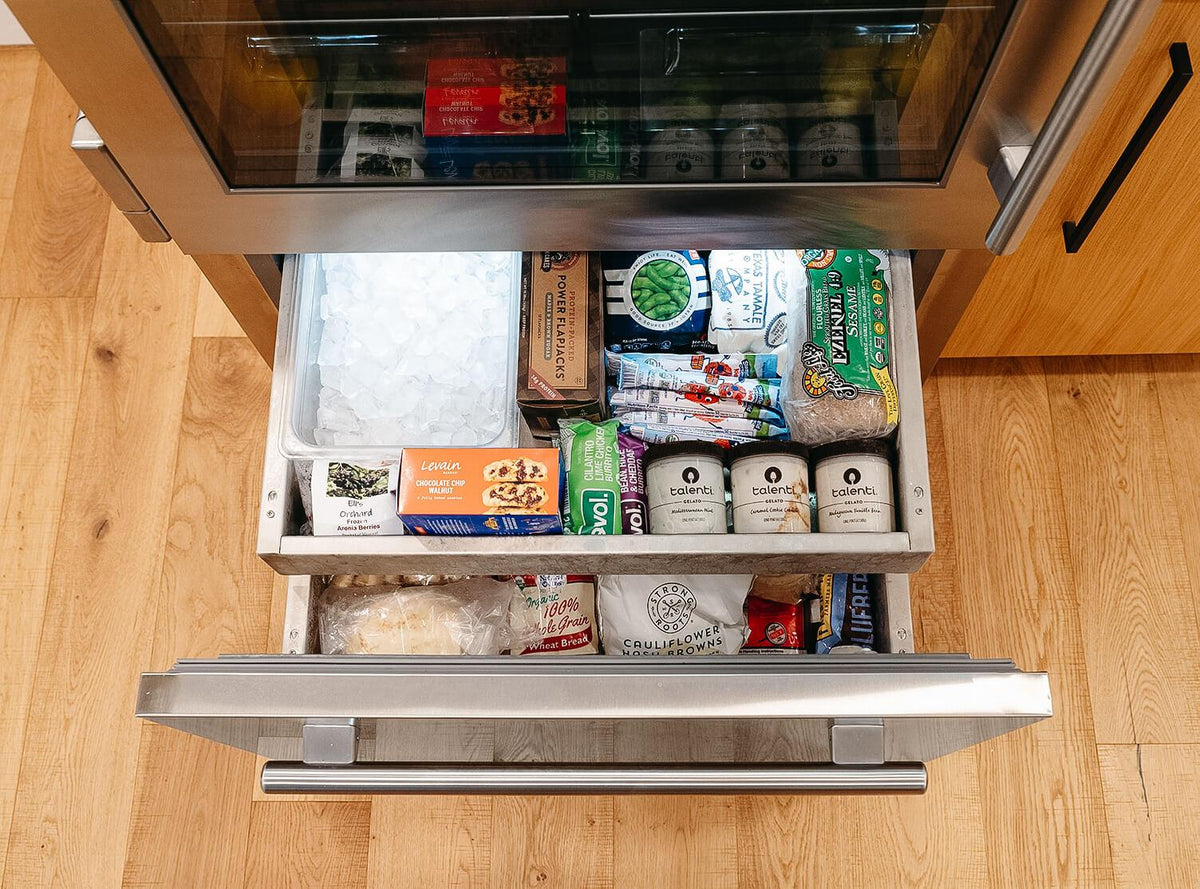True Caliber TR30RBFLSGA 30 Inch Refrigerator With Bottom Freezer - Door: Stainless Glass - Stainless Steel Finish, Stainless Steel Hardware, Left Hinge