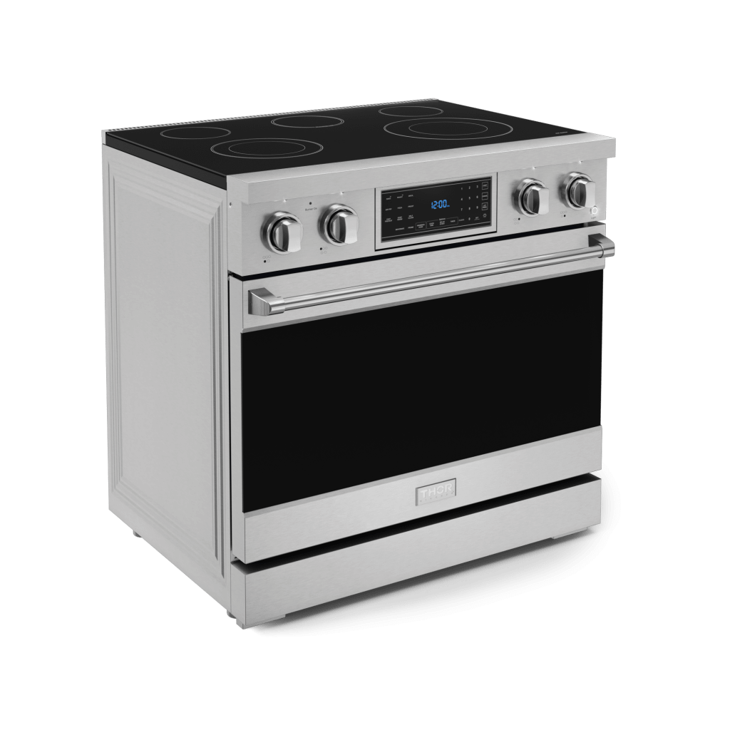 Thor Kitchen RSE36 36 Inch Professional Electric Range With Tilt Panel Touch Control In Stainless Steel Gordon Ramsay Series - Rse36