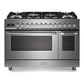 Verona VUFSGE486DSS Verona Vufsge486Dss 48 Inch Ultima Collection Dual Fuel Range With 6 Brass Sealed Burners, 5.8 Cu. Ft. Oven Capacity, Digital Clock In Stainless Steel