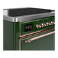 Ilve UMIB36QNR3EGP Ilve Umib36Qnr3Egp Majestic Iii 36 Inch Induction Range With 6 Elements, 3.5 Cu. Ft. Total Oven Capacity (Solid Door, Emerald Green, Copper)