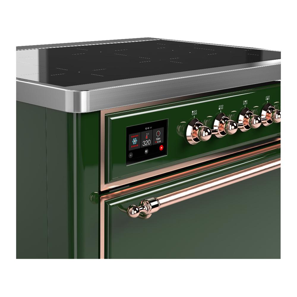 Ilve UMIB36QNR3EGP Ilve Umib36Qnr3Egp Majestic Iii 36 Inch Induction Range With 6 Elements, 3.5 Cu. Ft. Total Oven Capacity (Solid Door, Emerald Green, Copper)