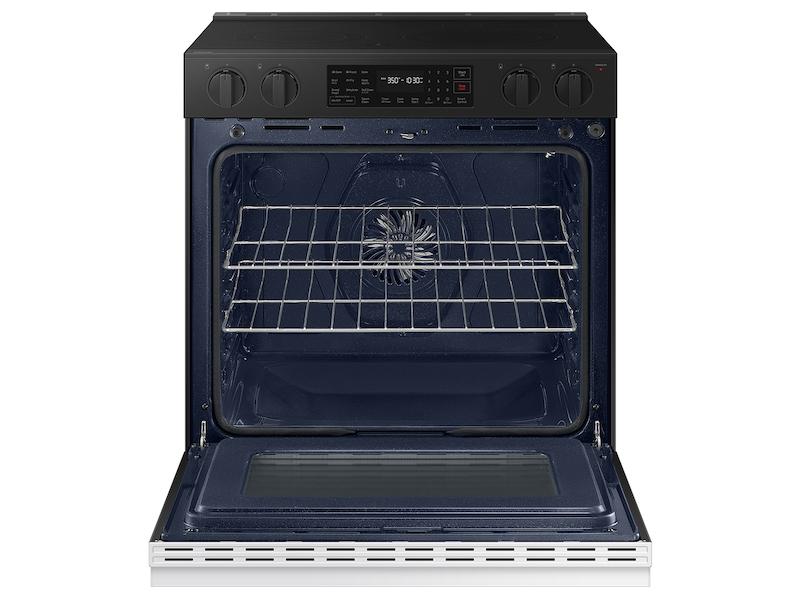 Samsung NSE6DB830012 Bespoke 6.3 Cu. Ft. Smart Slide-In Electric Range With Air Fry & Precision Knobs In White Glass