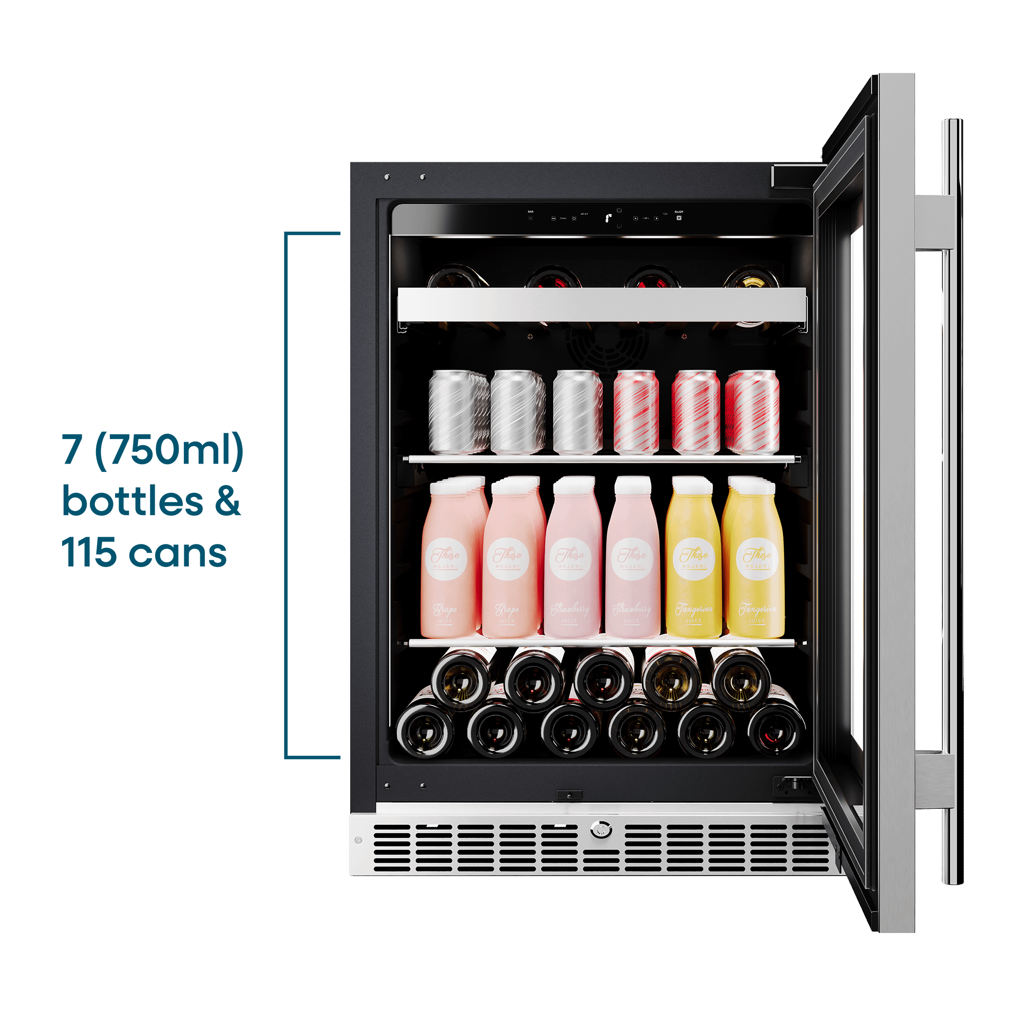 Element Appliance EBS24BES Cellara By Element 24 In., 7 Bottle And 115 Can Single Zone Wine And Beverage Cooler - Ebs24Bes