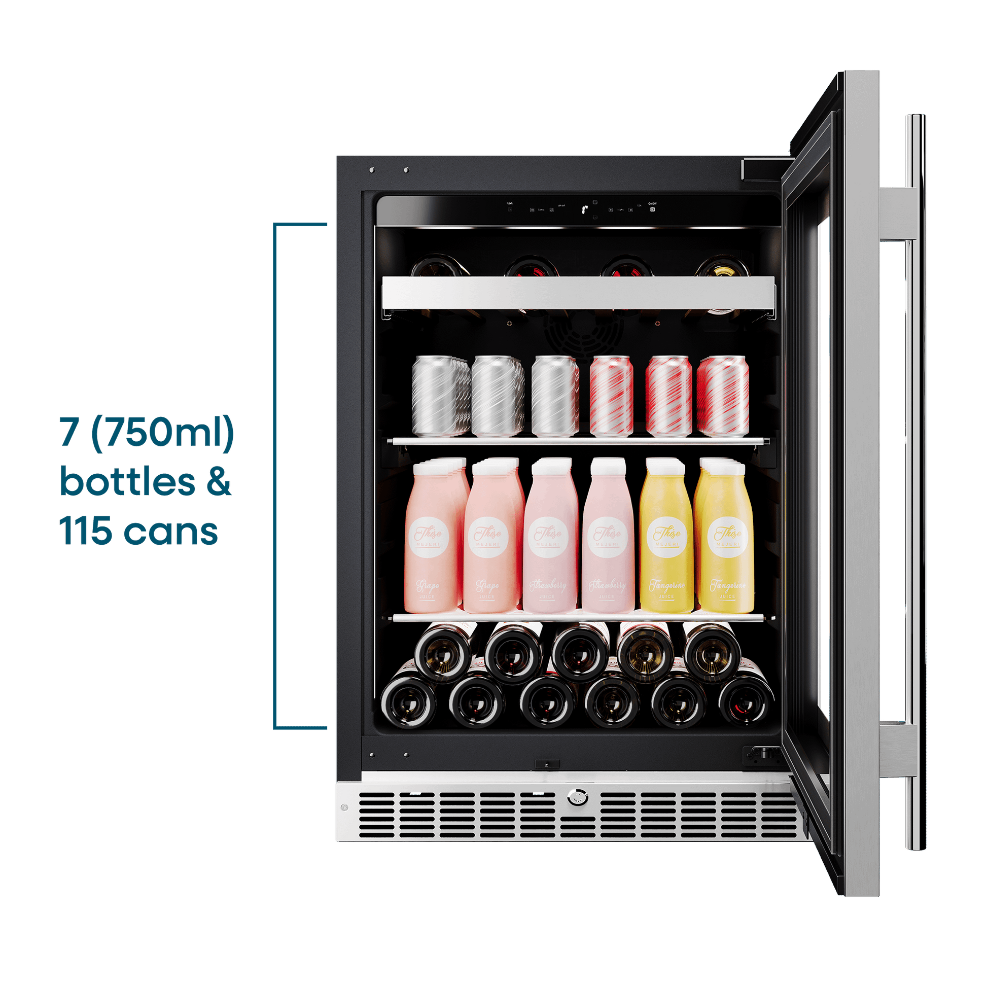 Element Appliance EBS24BES Cellara By Element 24 In., 7 Bottle And 115 Can Single Zone Wine And Beverage Cooler - Ebs24Bes