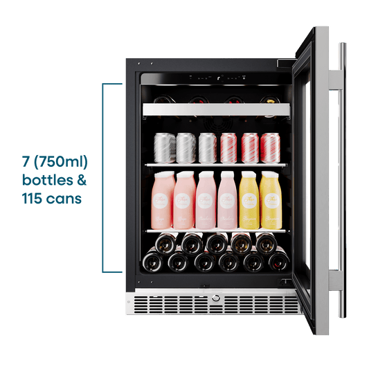 Element Appliance EBS24BES Cellara By Element 24 In., 7 Bottle And 115 Can Single Zone Wine And Beverage Cooler - Ebs24Bes