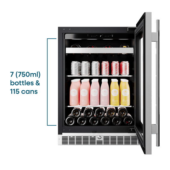Element Appliance EBS24BES Cellara By Element 24 In., 7 Bottle And 115 Can Single Zone Wine And Beverage Cooler - Ebs24Bes