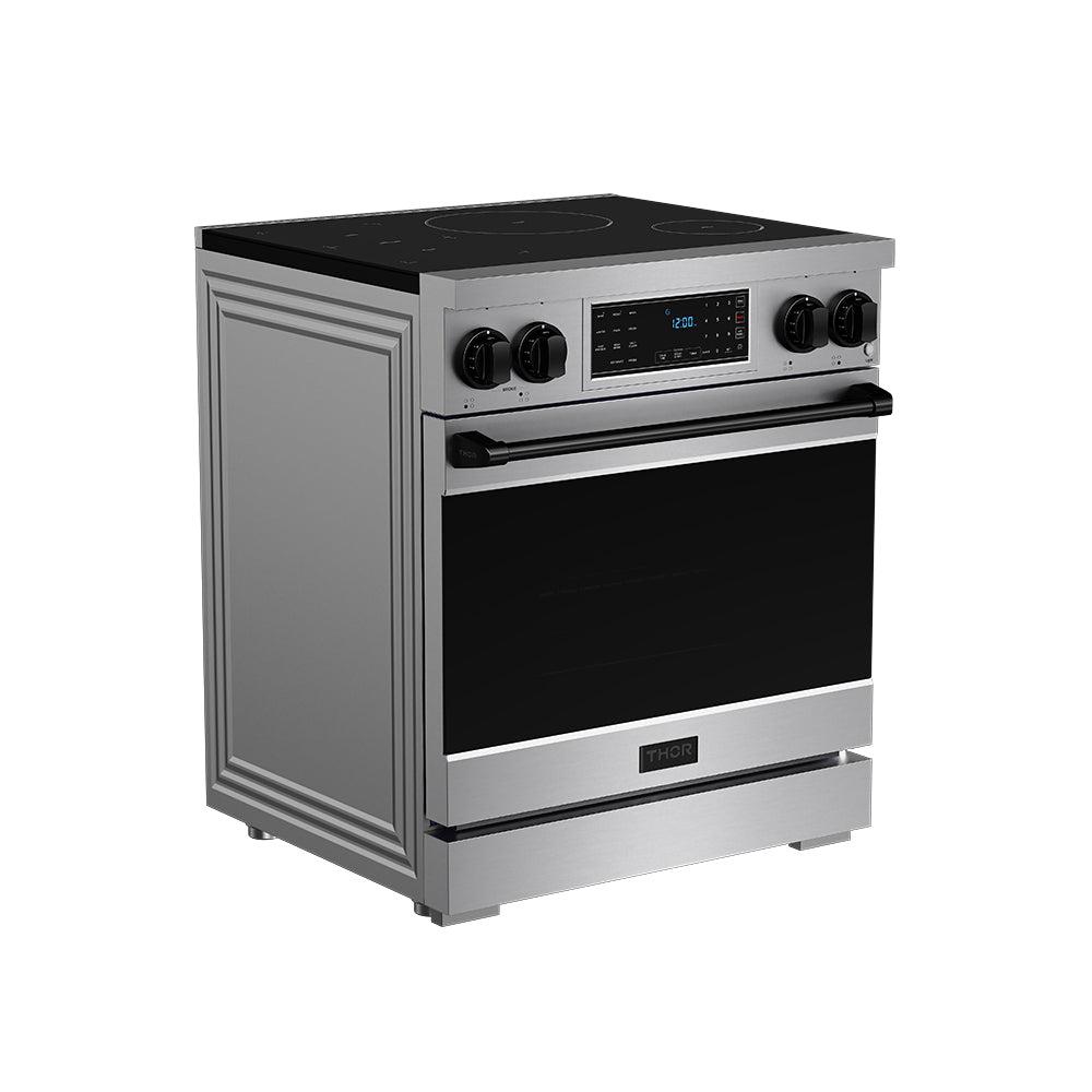 Thor Kitchen RSI30BLK 30 Inch Professional Induction Range With Tilt Panel Touch Control In Stainless Steel And Black Gordon Ramsay Series