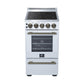 Forno FFSEL605220WHT Forno Pallerano 20 Inch Freestanding Electric Range In White With Antique Brass, Compact Design
