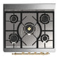 Ilve UM30QNR3RAG Ilve Um30Qnr3Rag Majestic Iii 30 Inch Dual Fuel Range With 5 Black Brass Burners, Dual Function Burner Up To 25,000 Btu (Natural Gas, Solid Door, Ral, Brass)
