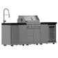 Forno FODKT2506BLK Forno Bulnes 30-Inch Bbq, 60,000 Btu, 3 Burners With Sear & Rotisserie Infrared Burners, Stainless Steel Outdoor Kitchen With 1.8 Cu.Ft. Beverage Center & Black Granite Countertops