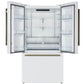 Forno FFFFD178336WHT Forno Rivello 36 Inch French Door Refrigerator In White With Antique Brass, Internal Water Dispenser, Filtered Ice, Adjustable Shelves, Energy Star Certified