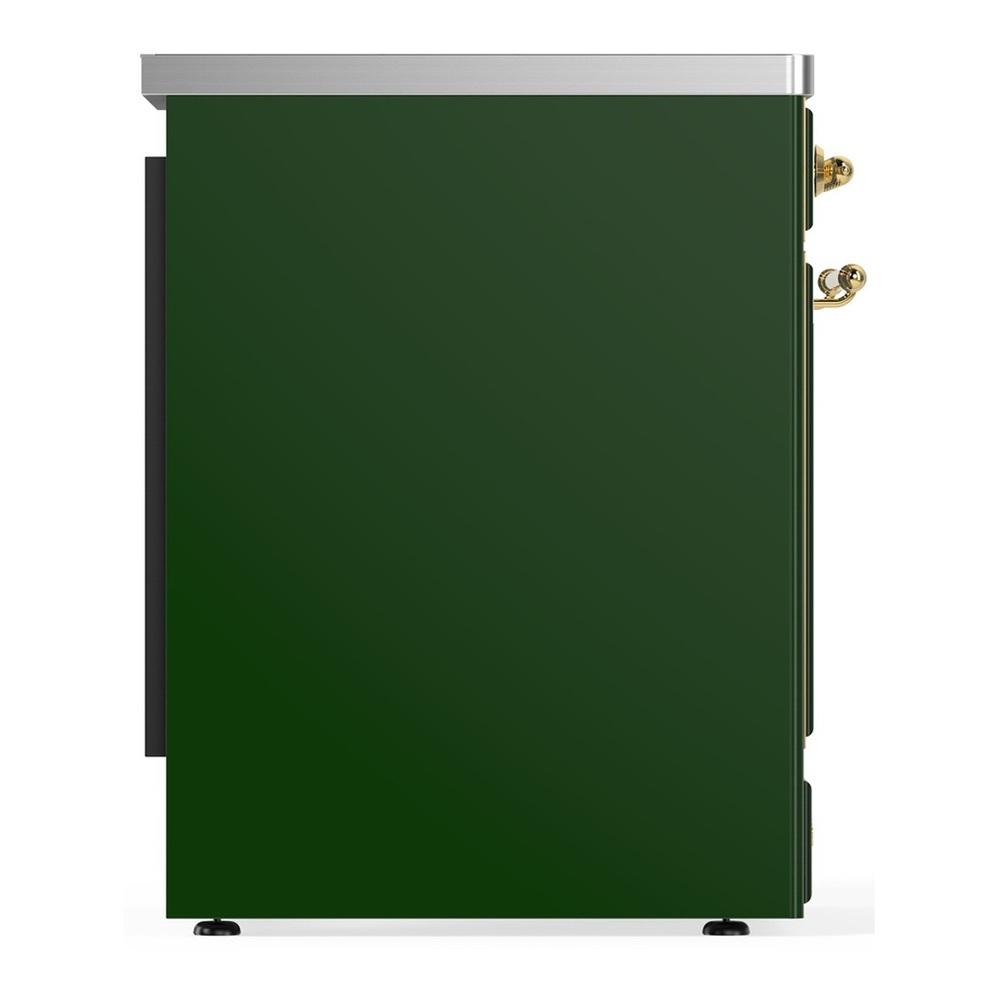 Ilve UMIB30QNR3EGG Ilve Umib30Qnr3Egg Majestic Iii 30 Inch Induction Range With 4 Elements, 4 Cu. Ft. Oven Capacity (Solid Door, Emerald Green, Brass)