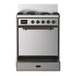 Ilve UM30QNR3SSBLP Ilve Um30Qnr3Ssblp Majestic Iii 30 Inch Dual Fuel Range With 5 Black Brass Burners, Dual Function Burner Up To 25,000 Btu (Liquid Propane, Solid Door, Stainless Steel, Burnished)