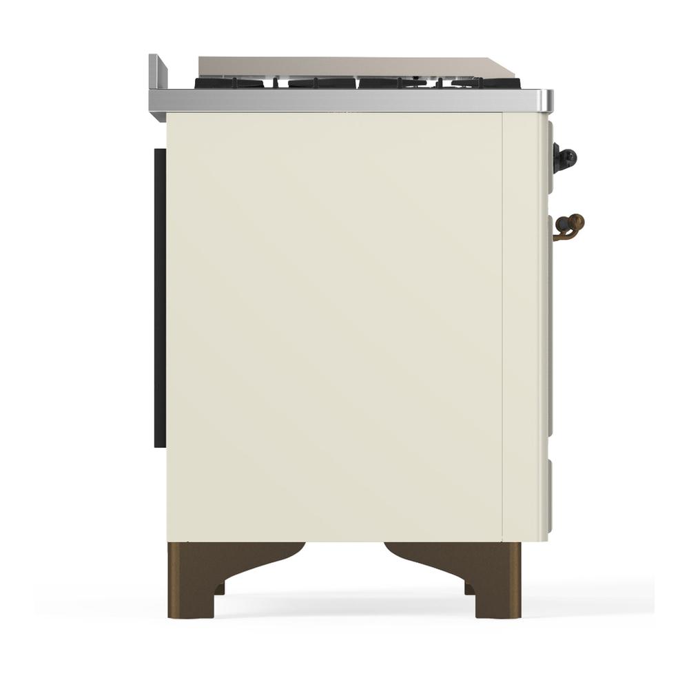Ilve UM60FSNR3AWB Ilve Um60Fsnr3Awb Majestic Iii 60 Inch Dual Fuel Range With 7 Burners, Griddle And French Top, Dual Function Burner With Up To 25,000 Btu (Natural Gas, Triple Glass Door, Antique White, Burnished)