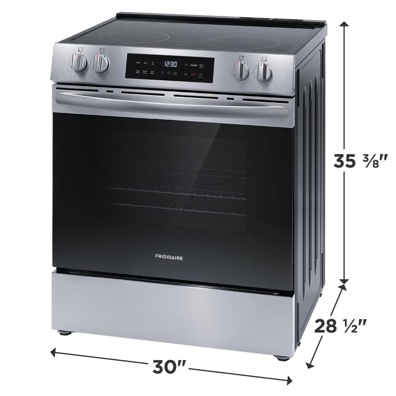 Frigidaire FCFE3082BS 30" Front Control Electric Range With Air Fry