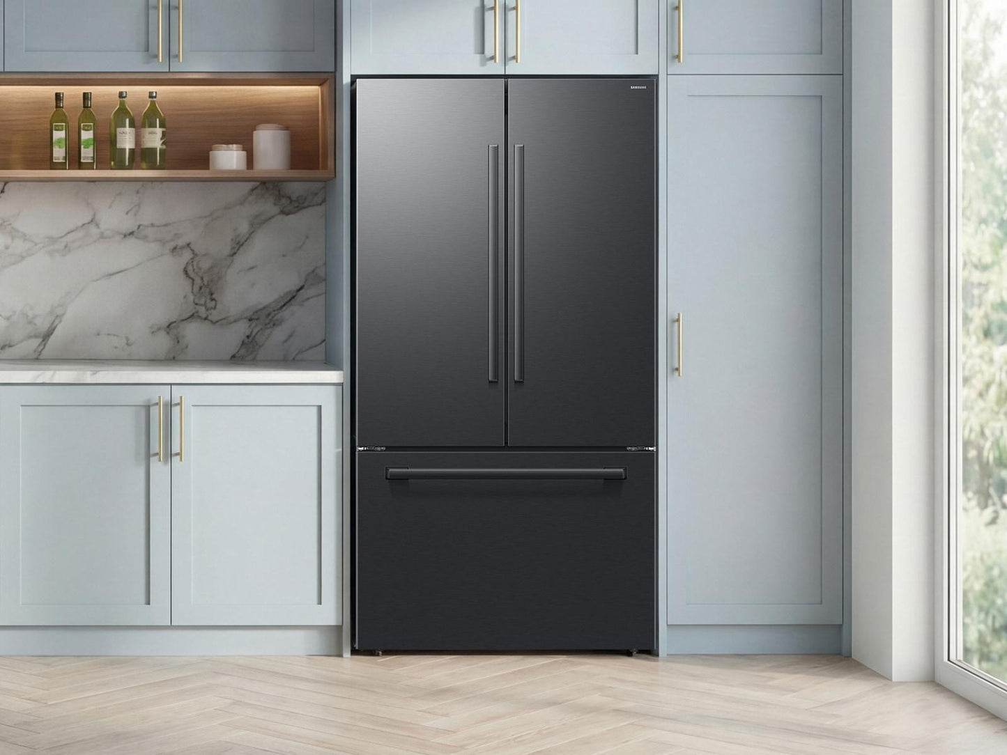 Samsung RF70H30KEE Bespoke Ai 3-Door French Door Zero Clearance Fit In-Door Tall Dispenser 30 Cu.Ft.