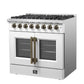 Forno FFSGS635636WHT Forno Galiano 36-Inch Freestanding French Door Dual Fuel Range White