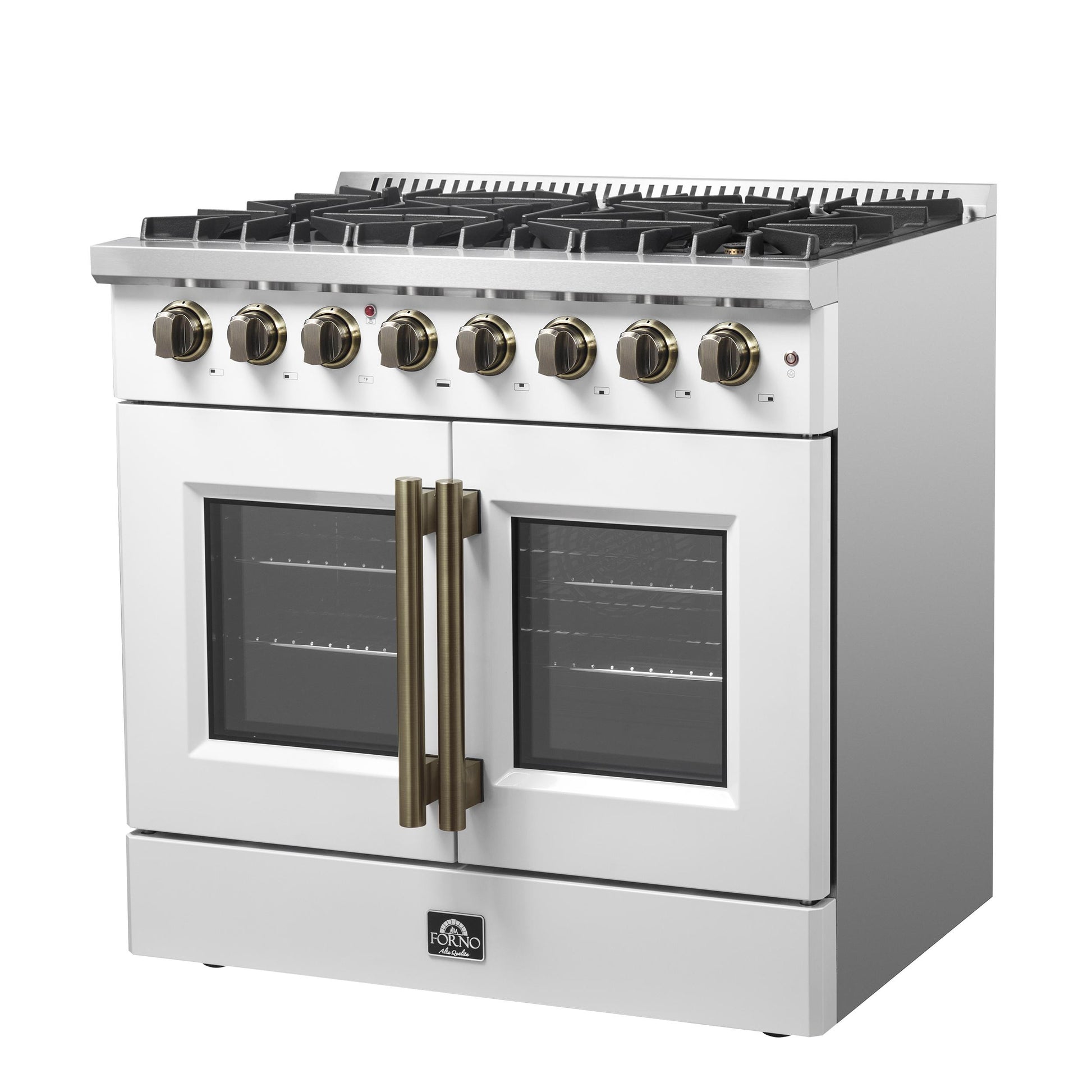 Forno FFSGS635636WHT Forno Galiano 36-Inch Freestanding French Door Dual Fuel Range White