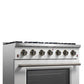 Forno FFSGS624436WHT Forno Galiano 36-Inch Freestanding Gas Range In White With Antique Brass Design, 6 Burners, 83,000 Btu, 5.36 Cu.Ft. Convection Oven