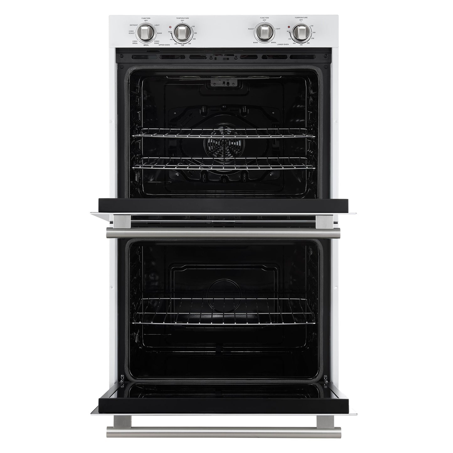Forno FBOEL132430WHT Forno Vomero 30-Inch Double Wall Oven, White, 10 Cu.Ft Total Capacity, 7100W Convection, Mechanical Controls, Manuel Steam Clean