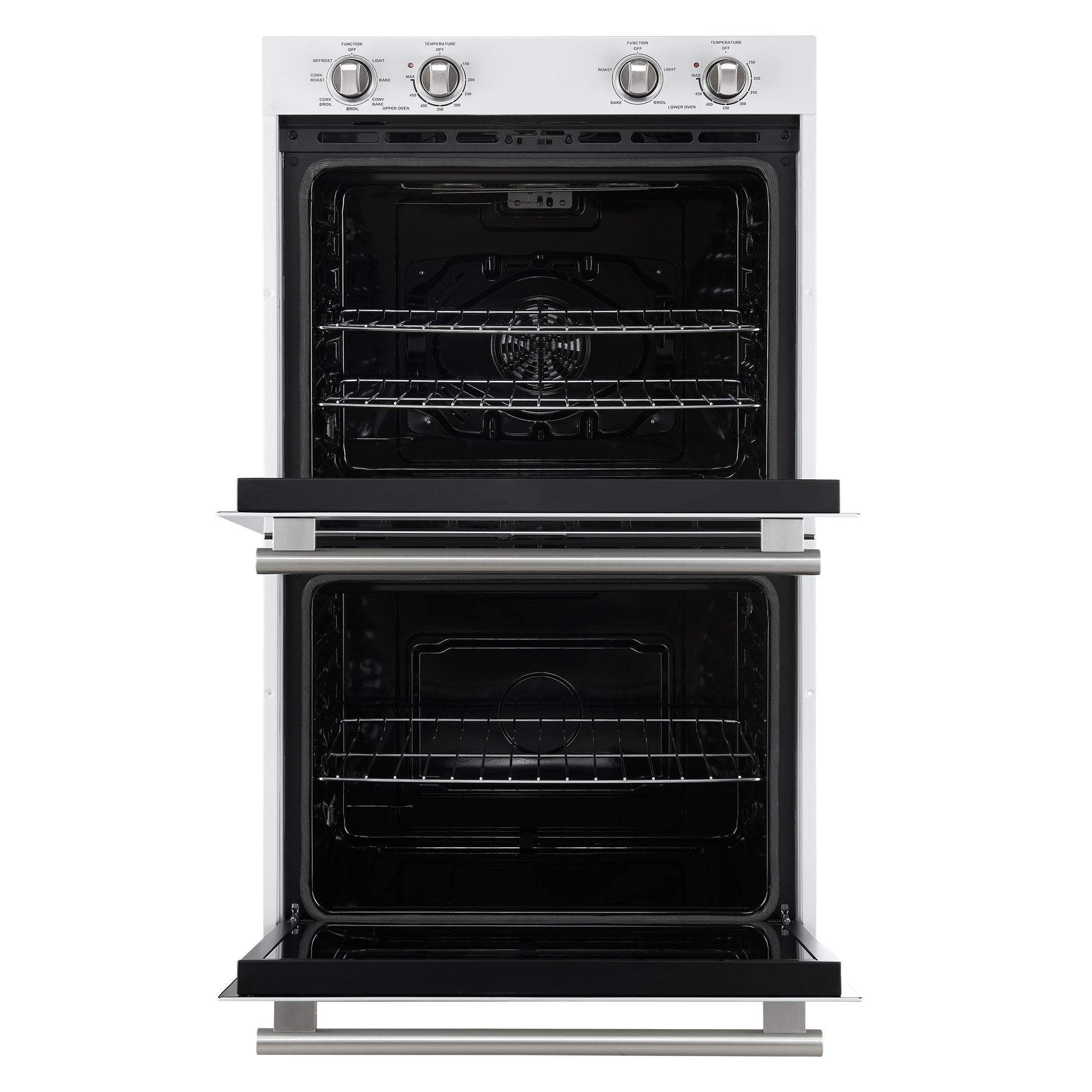 Forno FBOEL132430WHT Forno Vomero 30-Inch Double Wall Oven, White, 10 Cu.Ft Total Capacity, 7100W Convection, Mechanical Controls, Manuel Steam Clean