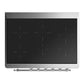 Ilve UMIB36QNR3AWC Ilve Umib36Qnr3Awc Majestic Iii 36 Inch Induction Range With 6 Elements, 3.5 Cu. Ft. Total Oven Capacity (Solid Door, Antique White, Chrome)