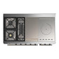 Ilve UM48FSQNR3WHB Ilve Um48Fsqnr3Whb Majestic Iii 48 Inch Dual Fuel Range With 5 Black Brass Burners, Griddle And French Top, Dual Function Burner Up To 25,000 Btu (Natural Gas, Solid Door, White, Burnished)