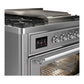 Ilve UM36FNR3SSC Ilve Um36Fnr3Ssc Majestic Iii 36 Inch Dual Fuel Range With 6 Black Brass Burners And Griddle, Dual Function Burner Up To 25,000 Btu (Triple Glass Door, Stainless Steel, Chrome, Natural Gas)