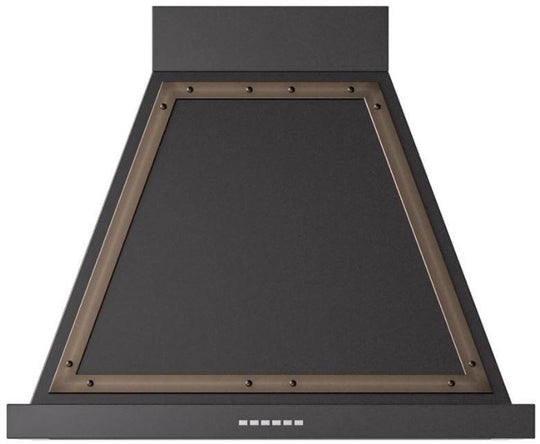 Ilve UANB30BKB Nostalgie 30 Inch Glossy Black Wall Mount Convertible Range Hood