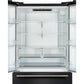 Forno FFFFD178336BLK Forno Rivello 36 Inch French Door Refrigerator In Black With Antique Brass, Internal Water Dispenser, Filtered Ice, Adjustable Shelves, Energy Star Certified