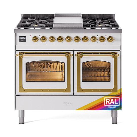 Ilve UND40FNMPRAGLP Ilve Und40Fnmpraglp Nostalgie Ii Noblesse 40" Dual Fuel Range (Liquid Propane, Triple Glass Door, Ral, Brass)