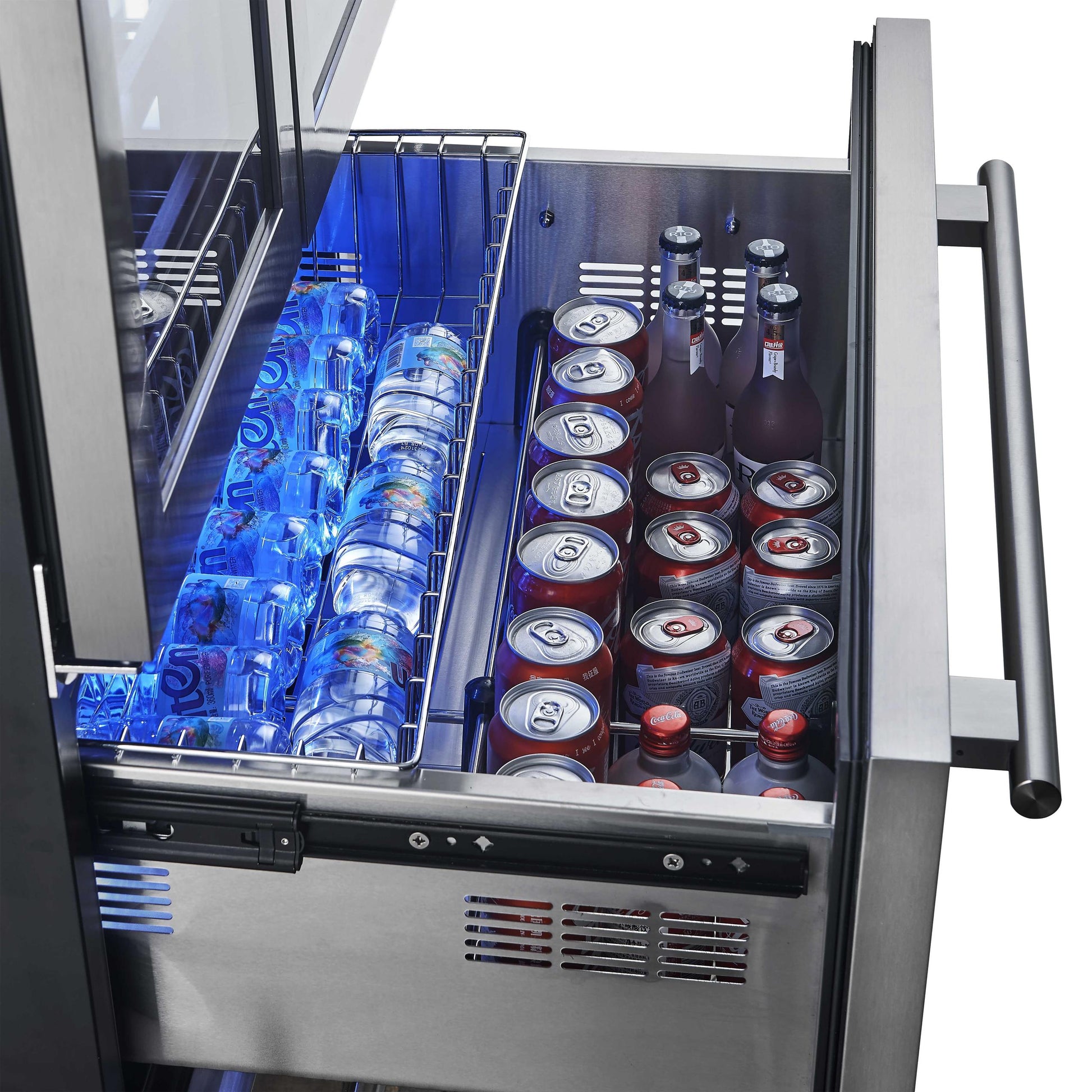 Forno FWCDR663532S Forno Campania 32-Inch Wine Cooler, Stainless Steel, Dual Wine Zones, Two Beverage Drawers, 17.7 Cu.Ft