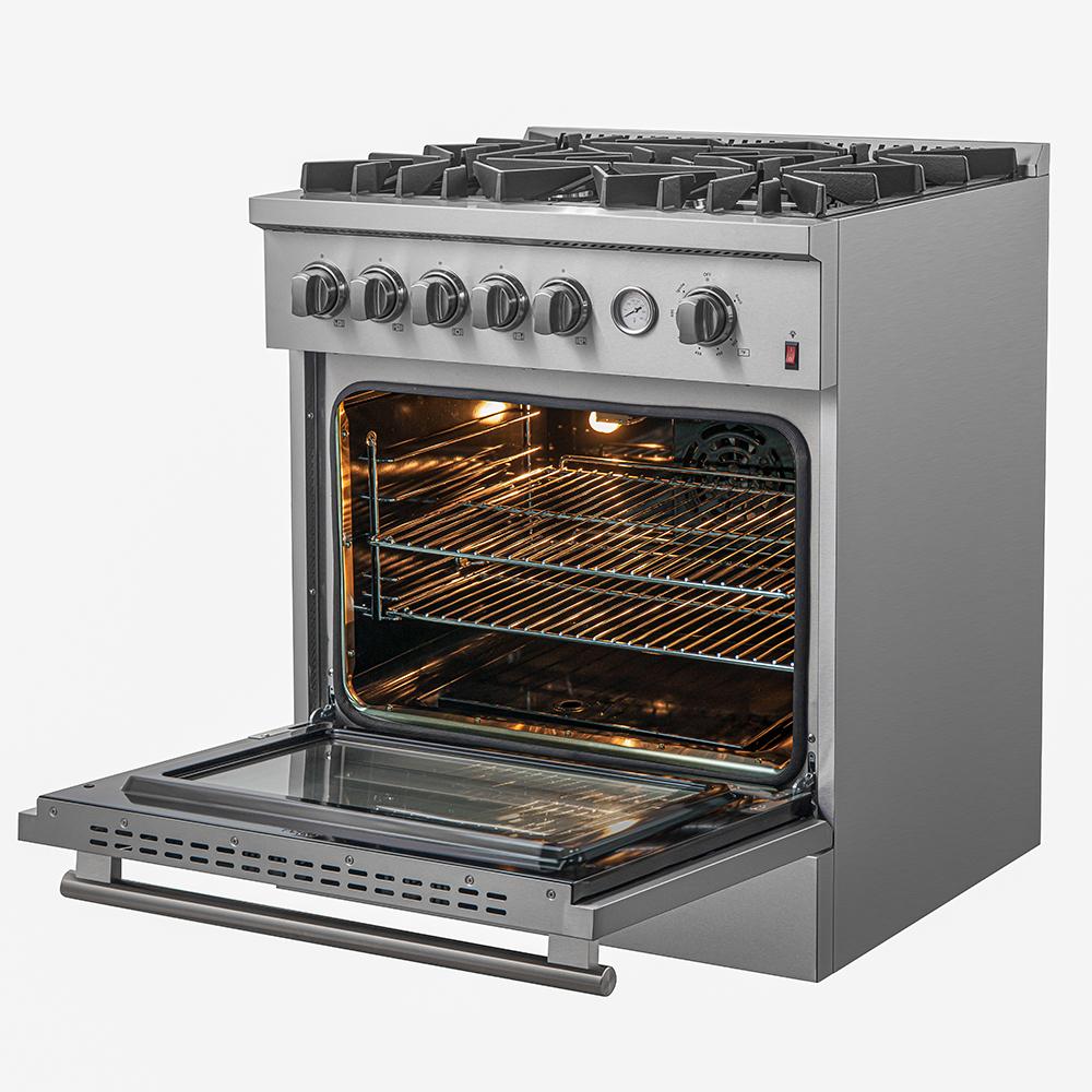 Forno FFSGS627430 Forno Giovanni 30-Inch Gas Range Stainless Steel, 5 Burners 67,000 Btu, 4.32 Cu.Ft. Convection Oven