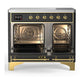 Ilve UMDIB40NR3MGG Ilve Umdib40Nr3Mgg Majestic Iii 40 Inch Induction Range With 6 Elements, 3.82 Cu. Ft. Total Oven Capacity (Triple Glass Door, Graphite Matte, Brass)