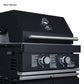 Forno FODKT2568BLK Forno All Aperto 99,600 Btu Outdoor Kitchen, 5 Burners, Infrared Burners, Side Burner, Black Sintered Stone Countertops, Gas Pizza Oven, Sink Module, Bar & Beverage Center