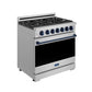 Thor Kitchen RSG36PBLU 36 Inch Professional Gas Range With Precision Knob In Stainless Steel And Blue Gordon Ramsay Series