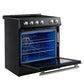 Forno FFSIN098230BLK Forno Leonardo Espresso 30-Inch Slide-In Black Induction Range, Convection Oven, 5 Cooking Zones, Touch Control Panel