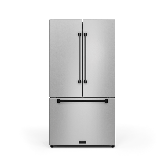 Thor Kitchen RF3621CTD99BLK 36 Inch 20.3 Cu Ft French Door Counter Depth Refrigerator With Ice Maker In Stainless Steel/Black Gordon Ramsay Series - Rf3621Ctd99-Blk