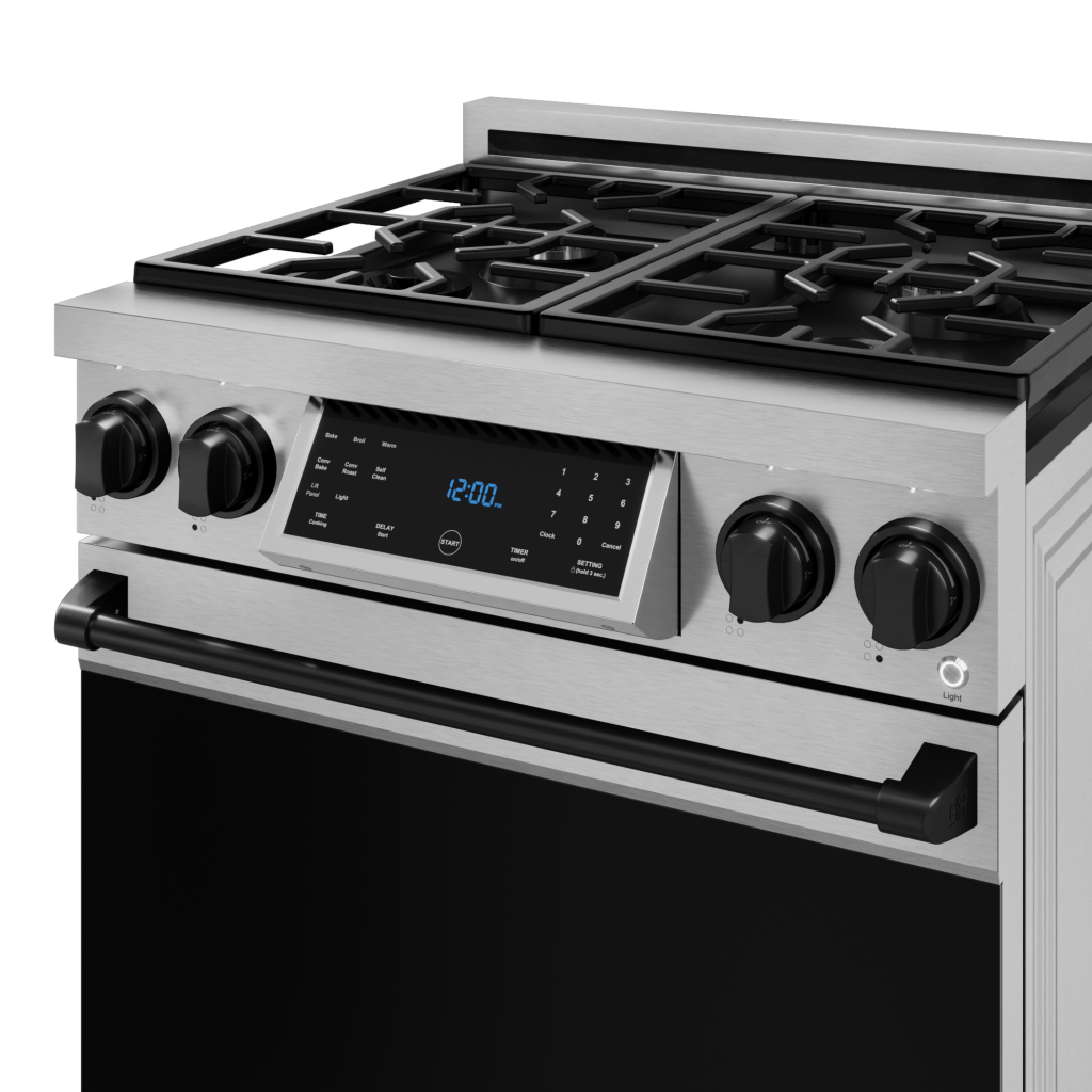Thor Kitchen RSG30BLK 30 Inch Professional Gas Range With Tilt Panel Touch Control In Stainless Steel/Black Gordon Ramsay Series - Rsg30-Blk