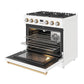 Thor Kitchen ARG36WLPBRZ 36 Inch Liquid Propane Range In White And Bronze- Contemporary Professional