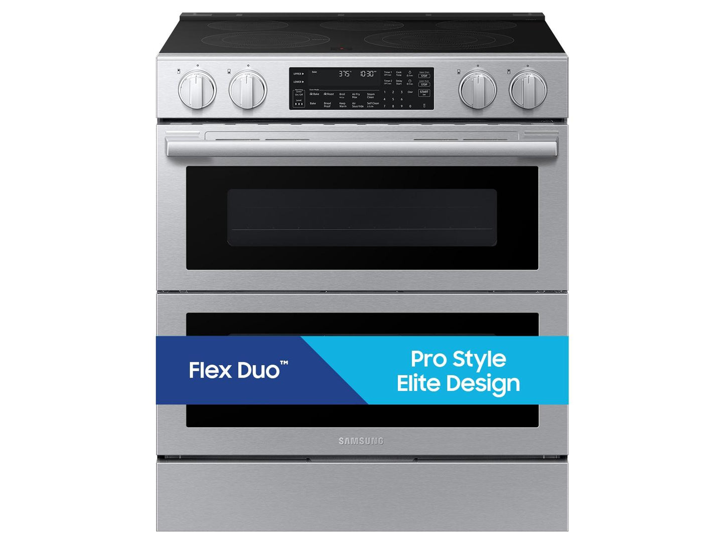Samsung NSE90H63DRAA Bespoke Smart Slide-In Electric Range Flex Duo™ Oven Pro Style Design Dual True Convection