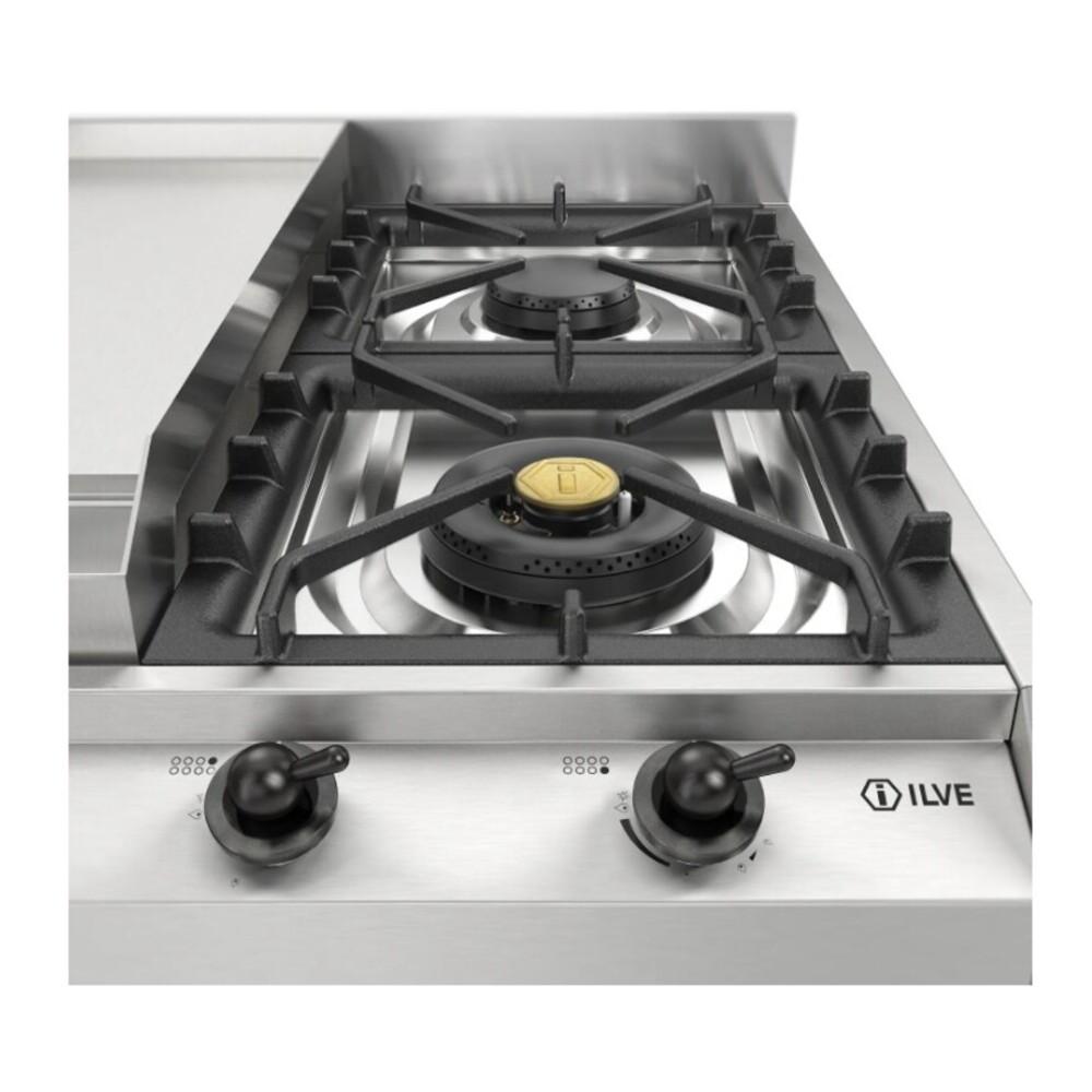 Ilve UHCP1265FNSSBLP Ilve Uhcp1265Fnssblp Nostalgie Ii 48 Inch Gas Cooktop With 8 Burners, Griddle, In Stainless Steel (Liquid Propane, Burnished)