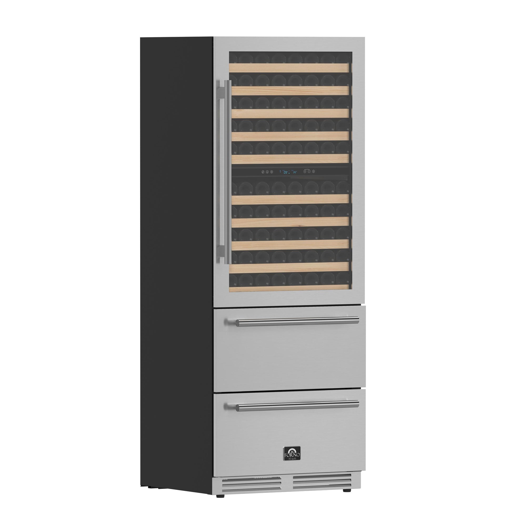 Forno FWCDR669730S Forno Celano 30-Inch Triple Zone Wine And Beverage Cooler, 21.3 Cu.Ft, Stainless Steel